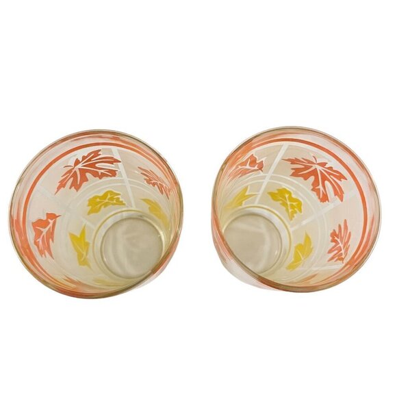 Hazel Atlas Frosted Fall Leaves Large 22 Oz Tumbler Drinking Glasses – Set of 2 - Picture 10 of 17